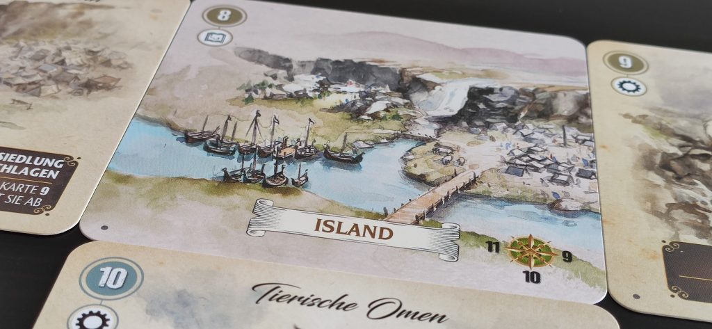Einige Karten aus dem Spiel Cartaventura: Vinland