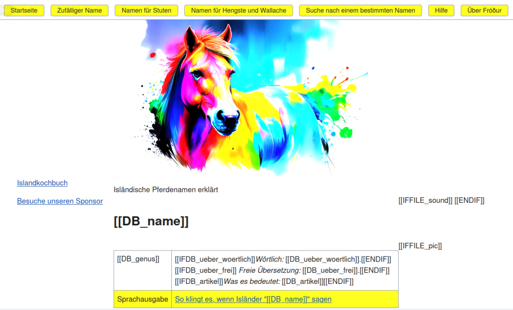 Screenshot vom Layout der neuen Fróður-Homepage, wo noch alles durcheinander ist